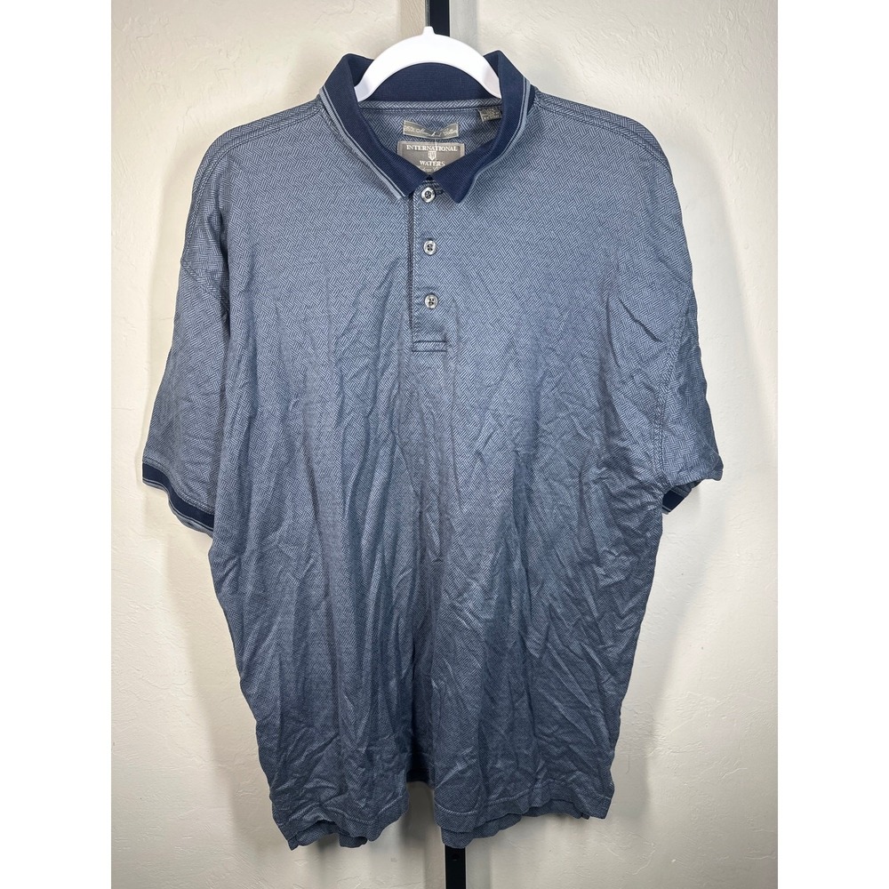 International Waters Mens XL Blue Polo Shirt Casual Classic